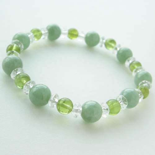 パワーストーン ブレスレット メンズ レディース 8月の! ペリドット と 幸運の ビルマ翡翠 ブレスレット パワ−スト−ン 天然石 パ...