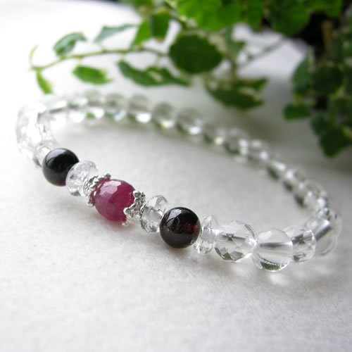 パワーストーン ブレスレット メンズ レディース ルビー & ガーネット ブレスレット パワ−スト−ン 天然石 水晶 癒し 浄化 幸運 ...