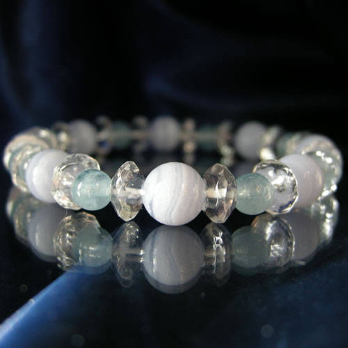 パワーストーン ブレスレット メンズ レディース ブルーレース｜＆｜アクアマリン｜ブレスレットパワ−スト−ン 天然石 水晶 癒し 浄化 幸運 開運 金運 恋愛運 魔除け 対人運 天然石 ゴム ペア ハンドメイド ギフト パワーストーンブレスレット
