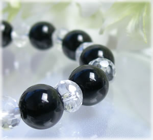 パワーストーン ブレスレット メンズ レディース オニキス ストーンブレスレット04 パワ−スト−ン Onyx 天然石 水晶 癒し 浄化 幸運 開運 金運 恋愛運 魔除け 対人運 天然石 ゴム ペア ハンドメイド ギフト パワーストーンブレスレット
