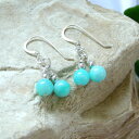 パワーストーン ピアス 天然石 ノンホールピアス アマゾナイト Amazonite さくらんぼ 希望の光 ブルー アクセサリー ジュエリー レディース ギフト 誕生日 かわいい おしゃれ ハンドメイド お守り 運気UP