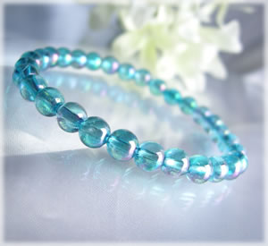 パワーストーン ブレスレット メンズ レディース 海のような輝き。。アクアオーラブレスレット02 パワ−スト−ン 天然石 水晶 癒し 浄...
