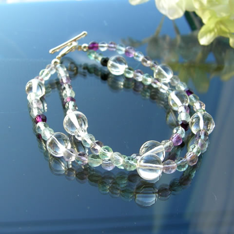 パワーストーン ブレスレット 天然石 ヒマラヤ水晶 フローライト グリーン レディース 厄除け 厄払い 運気UP 浄化 幸運 開運 魔除け 癒し 集中力 ブルー...