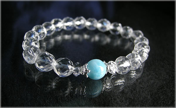 パワーストーン ブレスレット 天然石 ヒマラヤ水晶 高品質 ラリマー ブルー レディース 厄除け 厄払い 運気UP 浄化 幸運 開運 魔除け 癒し かわいい お...