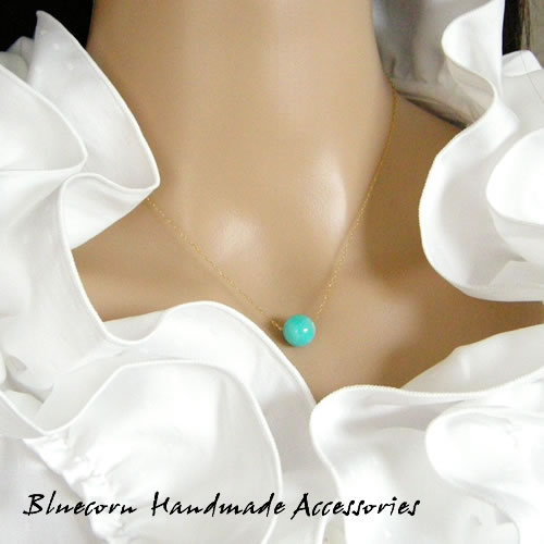 パワーストーン天然石ブルーコーンのパワーストーン 14金ゴールドフィールドチェーン使用！ 高品質 アマゾナイト ネックレス パワ−スト−ン 天然石｜アングル2