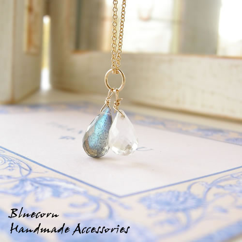 パワーストーン 14金ゴールドフィールド使用! 高品質 ラブラドライト & 多面カット水晶 ペンダントトップ パワ−スト−ン 天然石 水...