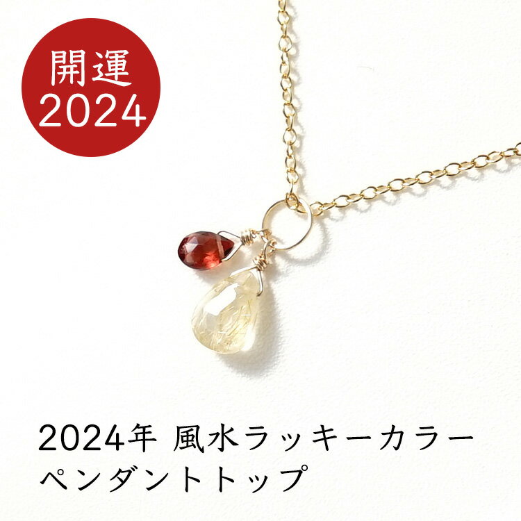 ペンダント ネックレス 2024年 風水 ラッキーカラー パワーストーン ペンダントトップ 【2024年のラッキーカラー ペンダントトップ 金運 浄化 願望達成 幸運】ゴールデンルチルクォーツ ガーネット ギフト プレゼント 金運 仕事運 願望達成 浄化 幸運 お守り 占い