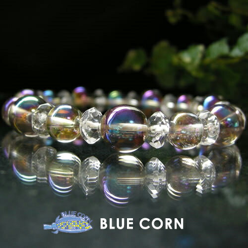 パワーストーン ブレスレット メンズ レディース ゴールド & パープルオーラ ブレスレット パワ−スト−ン 天然石 水晶 癒し 浄化 ...