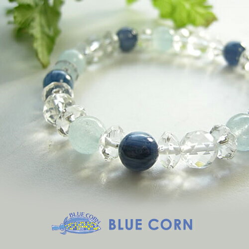 パワーストーン ブレスレット メンズ レディース 2つの高品質なパワーストーンの組み合わせ♪アクアマリン & カヤナイト ブレスレットパワーストーン 天然石 パ...