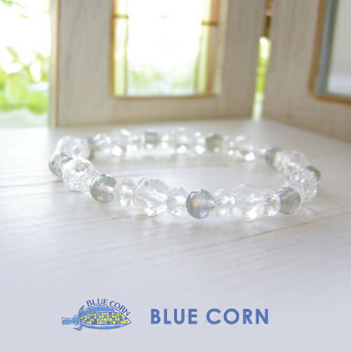 パワーストーン ブレスレット メンズ レディース 天然石 ブレスレット多面カットヒマラヤ水晶 と ラブラドライト ブレスレット パワ−ストͨ...