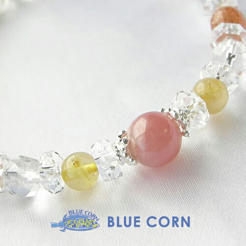 パワーストーン ブレスレット メンズ レディース 天然石 ブレスレット 2018年 ラッキーカラー インカローズ サンストーン ゴールデンルチルクォーツ 金運 恋愛 幸運 ブレスレット パワ−スト−ン 天然石 パワーストーンブレスレットのサムネイル