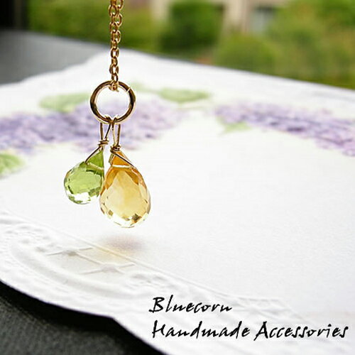 パワーストーン 14金ゴールフォフィールド使用！ ペリドット ＆ シトリン ペンダントトップ パワ−スト−..