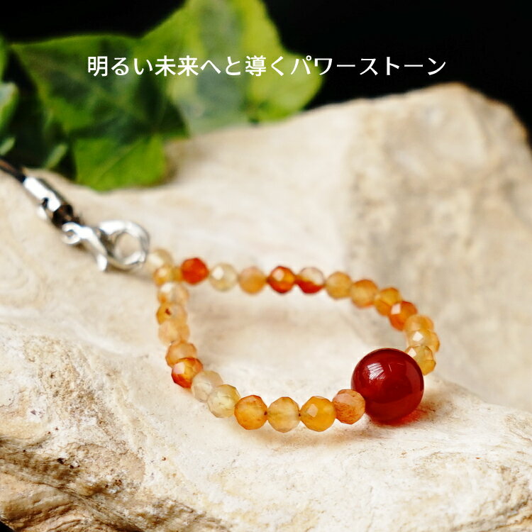 カーネリアン パワーストーン お守り 携帯ストラップ 天然石 【明るい未来へのお守り カーネリアンの携帯ストラップ】開運 健康 幸運 運勢UP 占い メンズ レディース かわいい 可愛い おしゃれ ギフト プレゼント スマホピアス お守りストラップ 邪気払い 浄化 お守り