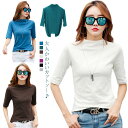 【レビュー特典 20%OFF】半袖tシャツ ハイネック 春秋 レディース UVカット プチハイネック 半袖 カットソー ハイネック タートルネック 夏 五分袖 日焼け対策 無地 シンプル 薄手 スリム 韓国 ファッション 20代 30代 tシャツ