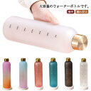 【レビュー特典 20%OFF】水筒 1リットル タイムマーカー付き グラデーション ウォーターボトル 大容量 1000ml 直飲み かわいい おしゃれ スポーツ ジム 旅行 アウトドア 漏れ防止 部活 通学通勤 プレゼント(3)