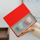 【レビュー特典 20%OFF】デファ焼き ?琅彩(ファンランカイ)主人杯・ペアカップ ギフトボックス入り 陶器 茶碗 茶器 功夫茶カップ