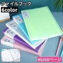 【レビュー特典 10%OFF】送料無料 40ページ プリント整理 ファイルケース クリアポケット 書類ケース ファイルブック 日用品雑貨 収納 60ページ 持ち...