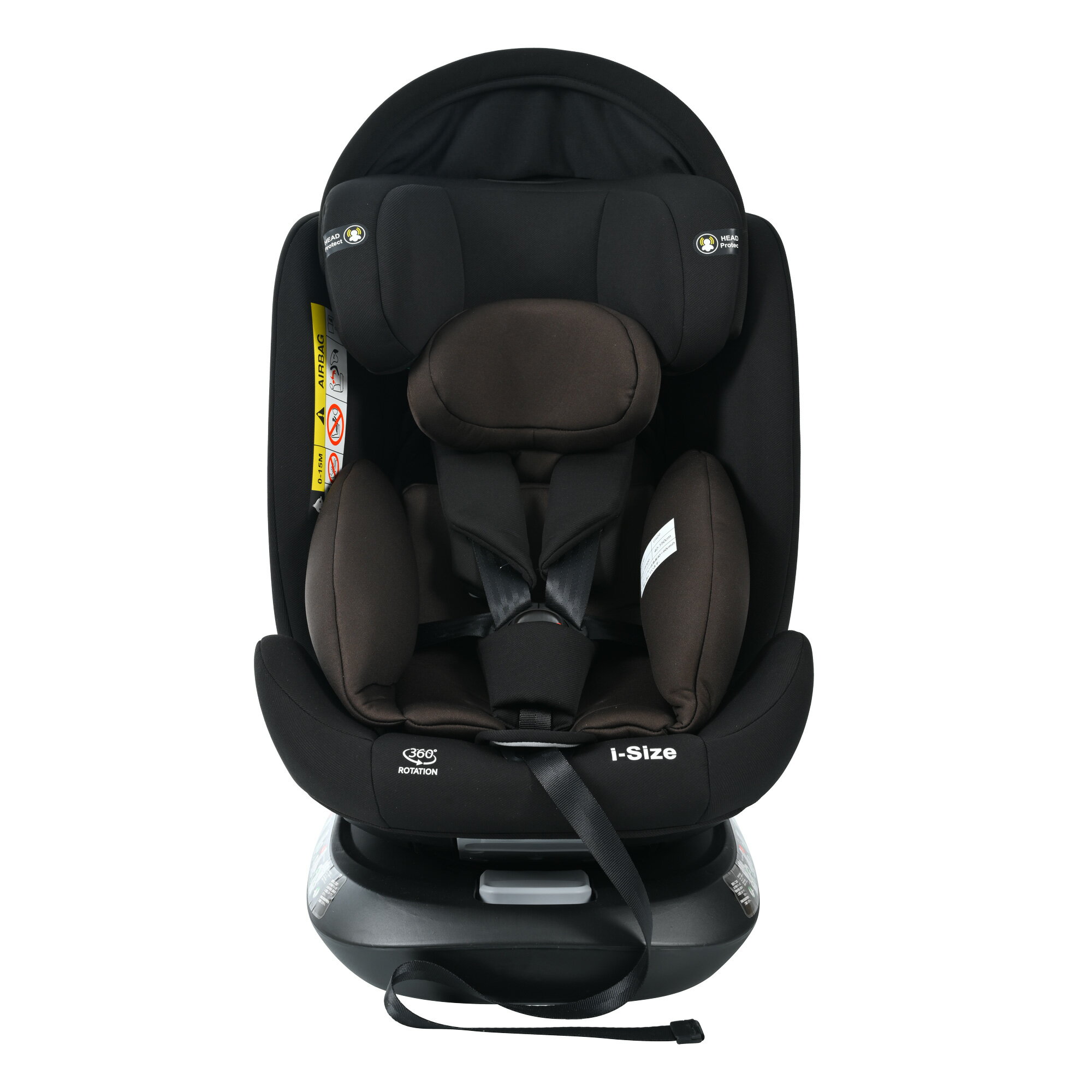 【トップテザー】チャイルドシート 新生児 ISOFIX 0歳~12歳 360度回転式 40~150cm ジュニアシート 調節可能 洗える キャノピー付き ベビーシート ドリンクホルダー付き 出産祝い 車【ブラウン+ブラック】
