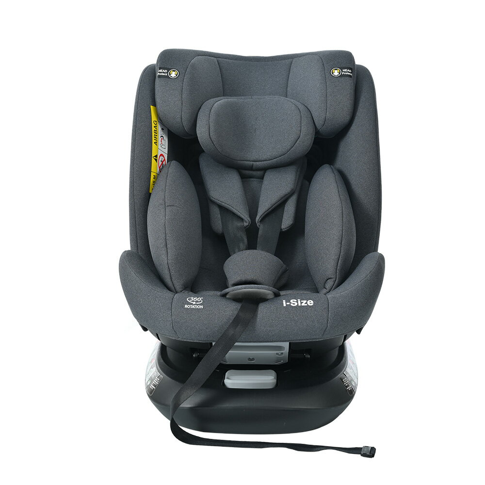 【トップテザー】チャイルドシート 新生児 ISOFIX 0歳~12歳 360度回転式 40~150cm ジュニアシート 調節可能 洗える キャノピー付き ベビーシート 出産祝い 車【ダックグレー】