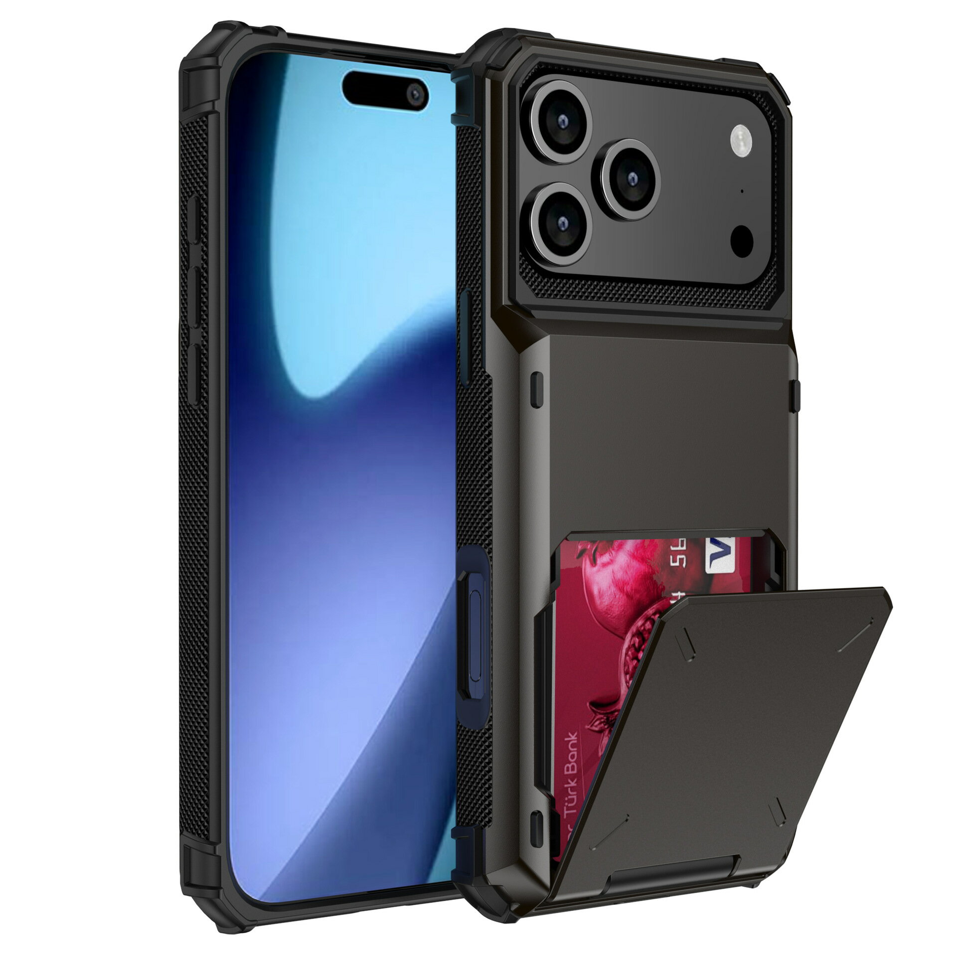 乐天商城 - iPhone17 Pro Max ケース 二つ折り カード挿入 財布機能 カード収納 保護カバー iPhone17 Air