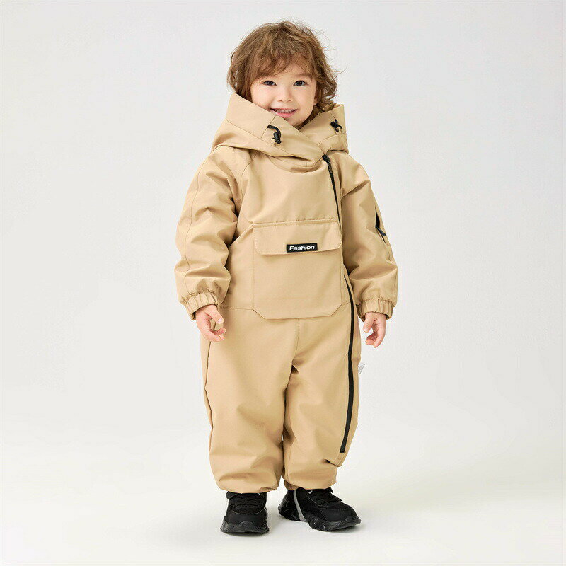 送料無料 ベビーロンパース スノーウェア スキー お出かけ 冬服 スノーボードウェア カバーオール プラスベルベット ジャンプスーツ 雪遊び ジャケット アウター 女児 男児 厚手 長袖 フード付 防寒着 幼稚園 保育園 出産祝い クリスマス プレゼント 2