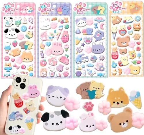 SNSで話題！新発売4/8/12枚セット肉球 シール ぷくぷくシール風 3D立体ステッカー もちもちか わいい 猫の手 動物 キャラクター うさぎ クマ ぷにぷに 肉球デザイン デコレーション 手帳 スマホケース DIY貼り付け デコステッカー 子供 女の子 ごほうび プレゼント ギフト hpy337-10012702 HPY商城 サンプル画像3