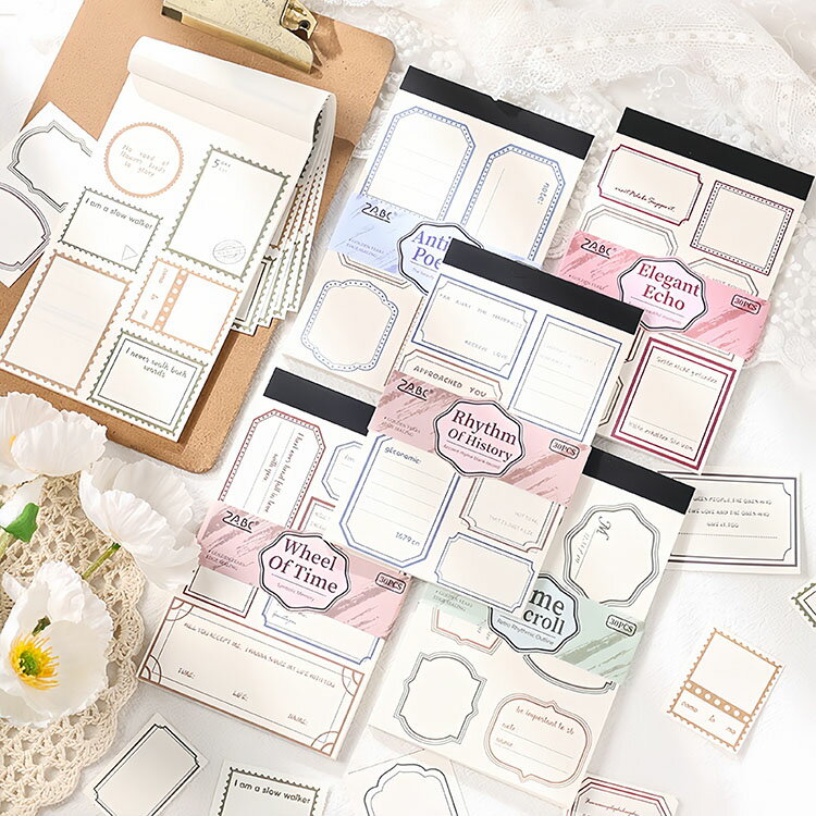 4冊 30頁/冊 フレーム柄 切手枠 飾り枠 素材紙ブック ミシン目 コラージュ素材 お買い得セット 背景紙 便箋 メモ帳 メモパッド 海外紙物 紙もの 素材ペーパー 大容量 デザインペーパー デコレーション スクラップブッキング コラージュ 素材 ハンドメイド DIY