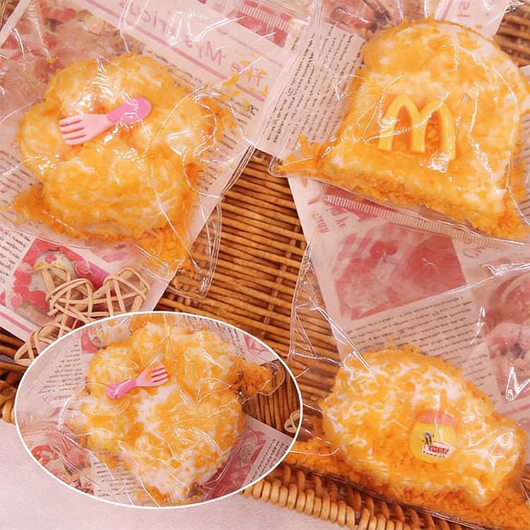 【新品発売期間限定特価】2点セット スクイーズ 低反発 もちもち スクイーズ ぷにぷに 揚げ物 そっくり かわいい ストレス解消 おもちゃ 癒しグッズ ふわふわ 肉球 たい焼き 団子 パン 子供 大人 hpy337-10013138 HPY商城 サンプル画像2