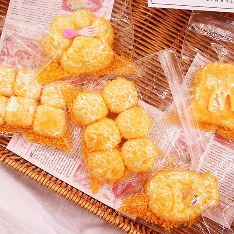 【新品発売期間限定特価】2点セット スクイーズ 低反発 もちもち スクイーズ ぷにぷに 揚げ物 そっくり かわいい ストレス解消 おもちゃ 癒しグッズ ふわふわ 肉球 たい焼き 団子 パン 子供 大人 hpy337-10013138 HPY商城 サンプル画像3