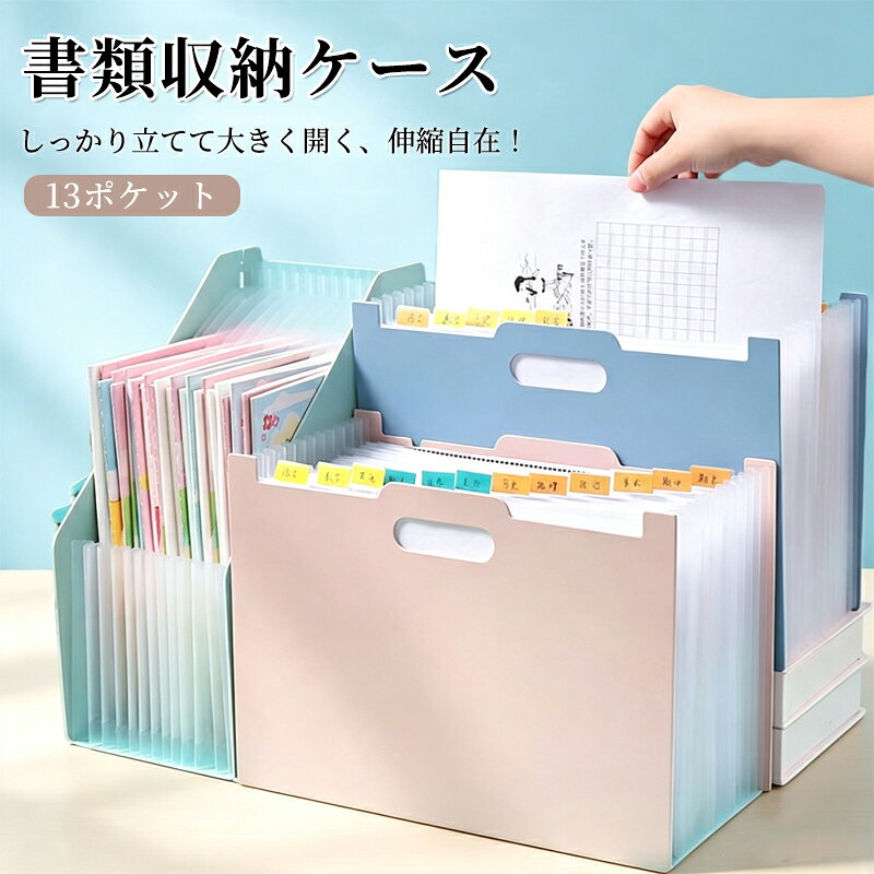 ドキュメントファイル ファイル収納 ファイルボックス 13ポケット A4 収納 書類 書類ケース ファイル