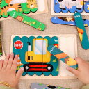 【レビュー特典 10%OFF】【4点セット】木製パズル モンテッソーリ 知育のおもちゃ 乗り物 動物 パズル 8種類 学習玩具 3歳以上 ベビー 赤ちゃん 子供...