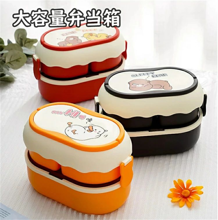 乐天商城 - 【新品発売期間限定特価】お弁当箱 2段 1700ml 仕切り 上500ml+下1200ml 電子レンジ対応可能 カトラリー付き 保温弁当箱 大容量 軽量 男女兼用 小学生 中学生 ランチボックス 四角 保存容器 漏れない 女の子 大きいお弁当箱