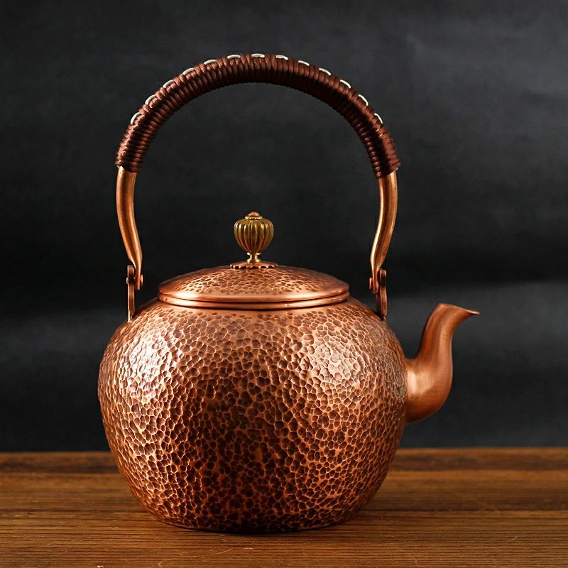 【新品発売期間限定特価】新入荷☆手作り 純銅鍋 ★茶道具 純紫銅製 流口 やかんを沸かす★提梁壺 鉄瓶 1400ML hpy337-10014076 HPY商城 サンプル画像2