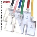 【レビュー特典 20%OFF】10個セット idカードホルダー idカードケース 縦型 クリア 透明 社員証ホルダー idホルダー idケース 社員証 会社用 リール付き ネックストラップ 縦 軽量 プラスチック製 レディース メンズ 男女兼用 icカード 定期入れ おしゃれ
