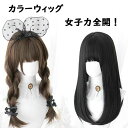 【レビュー特典 20%OFF】カラーウィッグ フルウィッグ ストレート 自然 ウィッグ つけ毛 ぱっつん 可愛いウィッグ 小顔効果 モード系 シースルバング ナチュラル コスプレ アニメキャラクター ハロウィン イベント パーティー 学園祭 仮装 女装 変装 茶髪 黒髪 ブラ