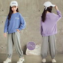 子供服 セットアップ キッズ 女の子 長袖 秋 上下セット Tシャツ ロングパンツ 長ズボン 子供ジャージ スポーツウェア 運動着 おしゃれ 可愛い カジュアル...