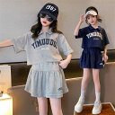 子供服 セットアップ キッズ 半袖 女の子 ブラウス 春秋 上下セット トップス シャツ パンツ スカート 子供 ショートパンツ おしゃれ 可愛い カジュアル ...