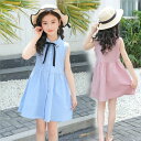 【レビュー特典 20%OFF】子供服 ワンピース ノースリーブ 春夏 女の子 キッズワンピース シフォンワンピース チュニック 子供ドレス ジュニア おしゃれ 可愛い 涼しい 海 ビーチ 旅行 新品