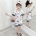 パジャマ 子供服 キッズ 子供用 女の子 前開き花柄 半袖 ルームウェア パジャマセット 春 夏 秋 冬コットン かわいい 部屋着 寝間着 夏物