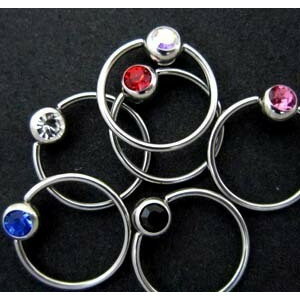 ボディピアス サージカルステンレス ジェムビーズリング 16G