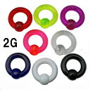 UV ボディピアス アクリル ビーズリング 【2G】★メール便翌日到着300円★