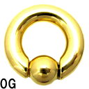 18GP ボディピアス 18金ゴールド ビーズリング 【0G】(14、16)mm ★メール便翌日到着300円★