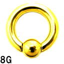 18GP ボディピアス 18金ゴールド ビーズリング 【8G】(10〜16)mm ★メール便翌日到着300円★