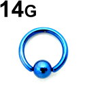 BL ボディピアス ブルーニオビウム ビーズリング 【14G】(6〜14)mm ★メール便翌日到着300円★★