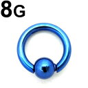 BL ボディピアス ブルーニオビウム ビーズリング 【8G】(10〜16)mm ★メール便翌日到着300円★★