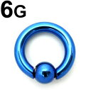 BL ボディピアス ブルーニオビウム ビーズリング 【6G】(12、14、16)mm ★メール便翌日到着300円★★
