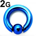 BL ボディピアス ブルーニオビウム ビーズリング 【2G】(14、16)mm ★メール便翌日到着300円★★