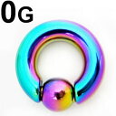 RB ボディピアス レインボーニオビウム ビーズリング 【0G】(14、16、19)mm ★メール便翌日到着300円★★