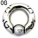 SS ボディピアス サージカルステンレス ビーズリングトライバル【0G】★メール便翌日到着300円★