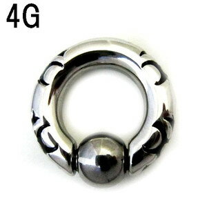 SS ボディピアス サージカルステンレス ビーズリングトライバル【4G】★メール便翌日到着300円★